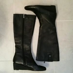 Black leather boots